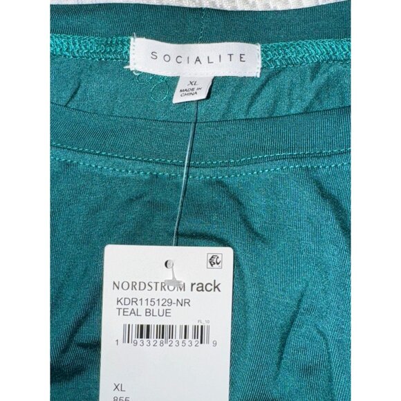 Teal Long Sleeve Dress By Socialite XL With Draped Knot Detail - Picture 2 of 10